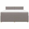 vidaXL Sommier &agrave; lattes de lit avec matelas Taupe 180x200 cm Tissu
