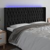 vidaXL T&ecirc;te de lit &agrave; LED Noir 203x16x118/128 cm Velours