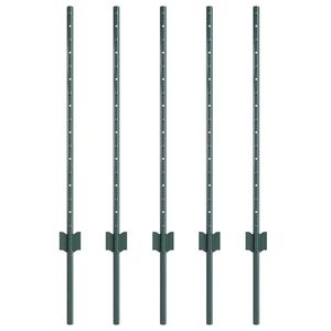 vidaXL Poteau de cl&ocirc;ture ench&acirc;ss&eacute; 5 pi&egrave;ces Vert 120 cm