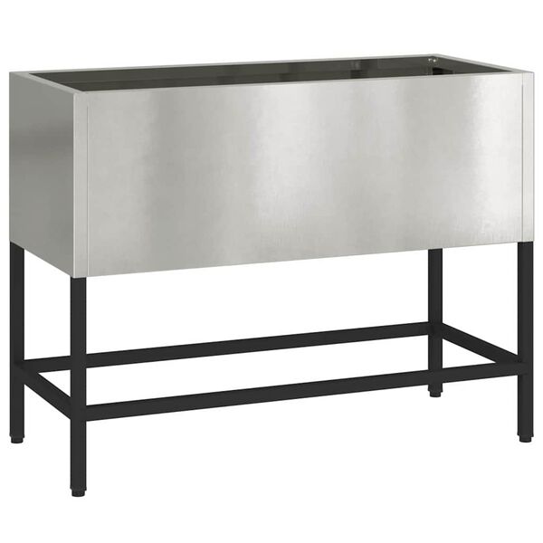 vidaXL Bac de jardin sur&eacute;lev&eacute; Argent 60 x 26 x 45 cm Acier inoxydable