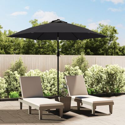 vidaXL Parasol d'extérieur avec poteau en métal 300 cm Noir