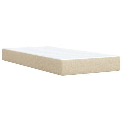 vidaXL Sommier à lattes de lit avec matelas Crème 100x200 cm Tissu