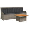 vidaXL Salon de jardin 3 pcs avec coussins Gris R&eacute;sine tress&eacute;e
