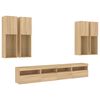 vidaXL Ensemble de meubles TV muraux 7pcs et lumi&egrave;res LED ch&ecirc;ne sonoma