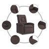 vidaXL Fauteuil inclinable &eacute;lectrique Marron fonc&eacute; Tissu