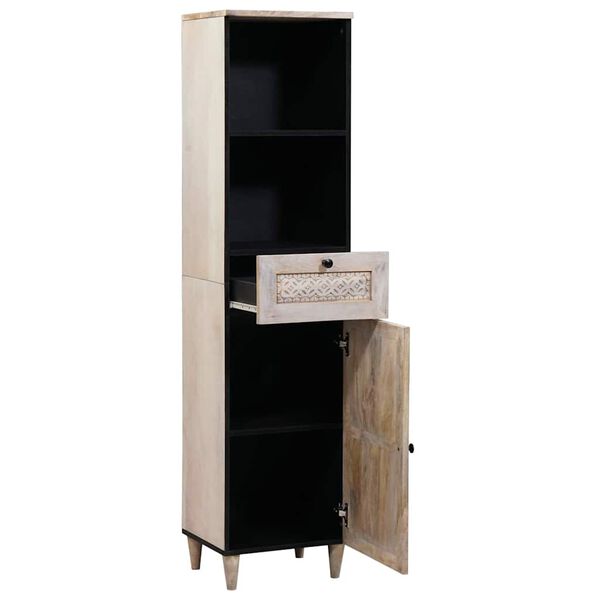 vidaXL Cabinet de salle de bain avec tiroir Blanc 38 x 33 x 160 cm
