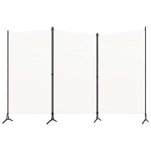 vidaXL Cloison de s&eacute;paration 3 panneaux Blanc 260x180 cm Tissu