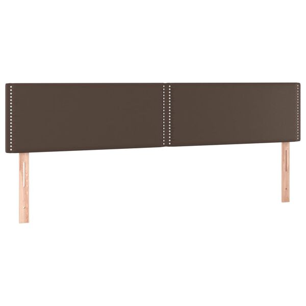 vidaXL T&ecirc;te de lit &agrave; LED Marron 180x5x78/88 cm Similicuir