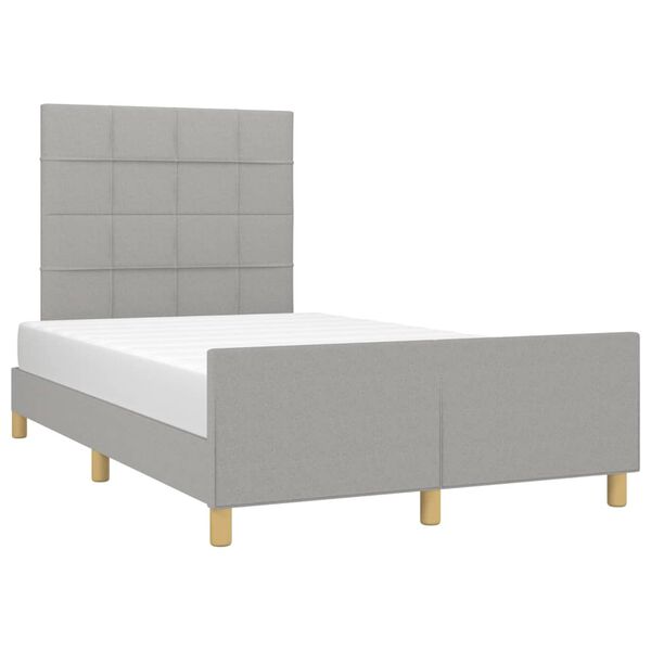 vidaXL Cadre de lit sans matelas gris clair 120x190 cm tissu