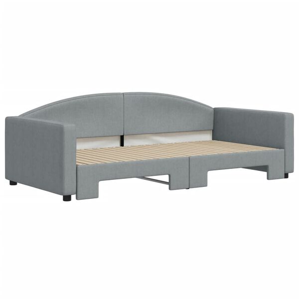 vidaXL Lit de jour avec gigogne sans matelas gris clair 100x200 cm