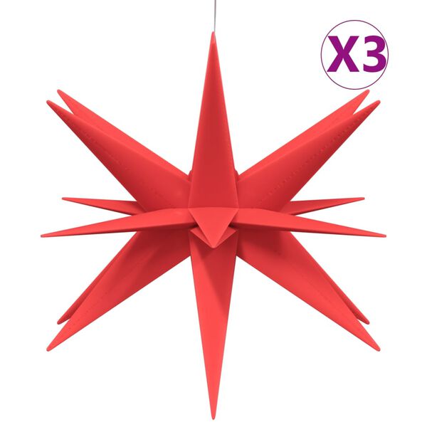vidaXL Lumi&egrave;res de No&euml;l avec LED 3 pcs pliable rouge 57 cm