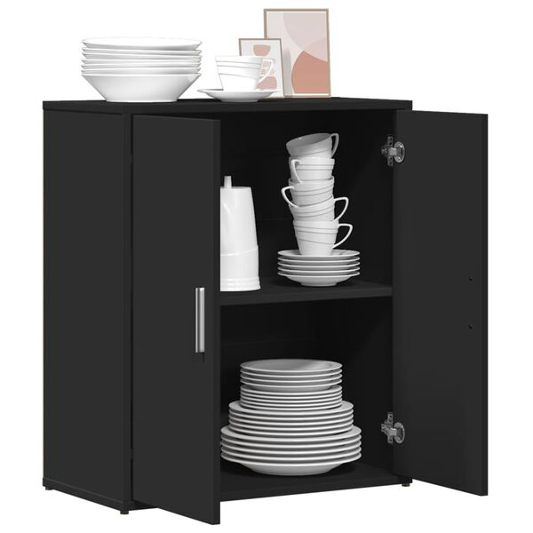 vidaXL Buffet noir 60x31x70 cm bois d'ing&eacute;nierie