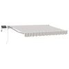 vidaXL Cadre de store manuel avec LEDs Gris clair et blanc 5 &times; 3,5 m