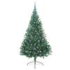 vidaXL Sapin de No&euml;l artificiel pr&eacute;-&eacute;clair&eacute; Vert 210 cm PVC