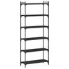 vidaXL Biblioth&egrave;que 6 niveaux noir 80x30x188 cm bois d'ing&eacute;nierie