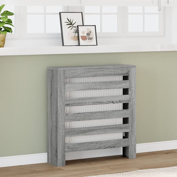vidaXL Cache-radiateur sonoma gris 78x20x82 cm bois d'ing&eacute;nierie