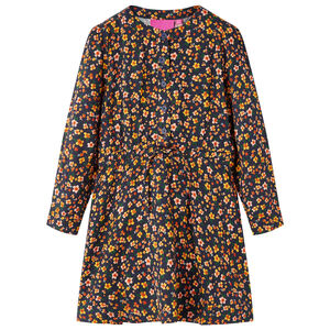 Robe pour enfants &agrave; manches longues bleu marine 92