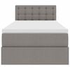 vidaXL Lit avec rangement et LED avec matelas Taupe 90 x 200 cm tissu
