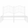 vidaXL Cadre de lit m&eacute;tal sans matelas et t&ecirc;te de lit blanc 140x190 cm