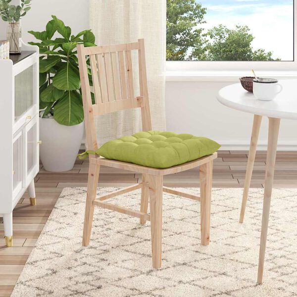 vidaXL Coussins de si&egrave;ge 4 pcs Vert clair 40 x 40 x 6 cm tissu