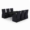 vidaXL Ensemble &agrave; manger de jardin avec coussins 7 pcs Noir