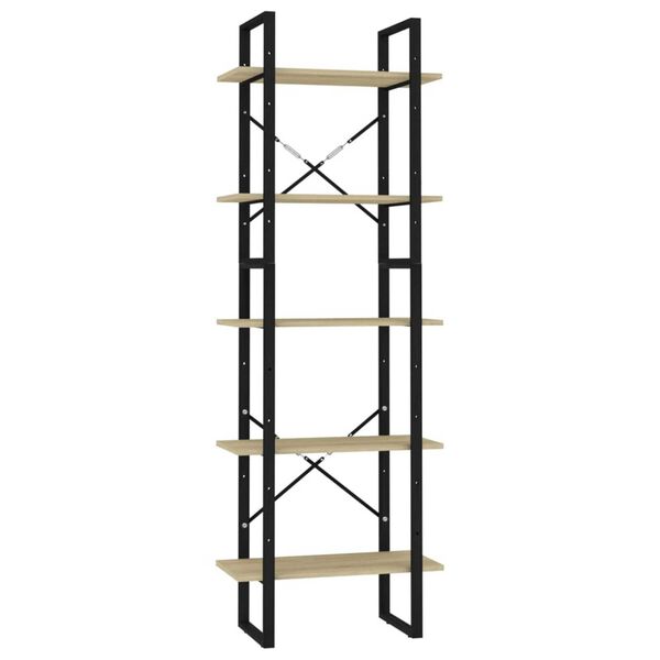 vidaXL Biblioth&egrave;que &agrave; 5 niveaux Ch&ecirc;ne sonoma 60x30x175 cm