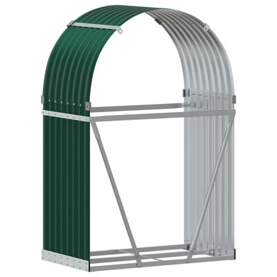 vidaXL Porte-bûches vert 80x45x120 cm acier galvanisé