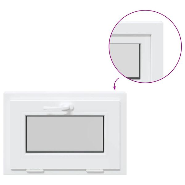 vidaXL Fenêtre de sous-sol RISOR 60x40 cm inclinable 3 vitrages blanc