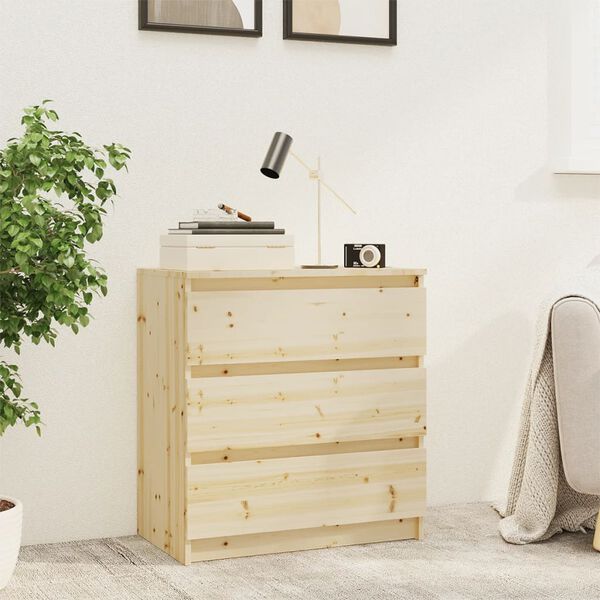 vidaXL Table de chevet 60x36x64 cm Bois de sapin massif