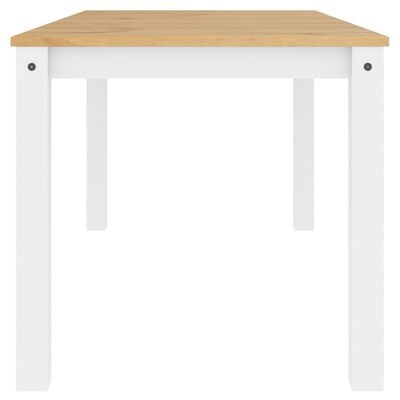 vidaXL Table à manger Panama blanc 160x80x75 cm bois massif de pin