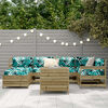 vidaXL Salon de jardin 7 pcs bois de pin impr&eacute;gn&eacute;