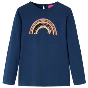 vidaXL T-shirt enfants &agrave; manches longues bleu marine 128