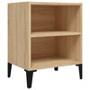 vidaXL Table de chevet avec pieds en m&eacute;tal ch&ecirc;ne sonoma 40x30x50 cm