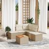 vidaXL Salon de jardin avec coussins 6 pcs beige r&eacute;sine tress&eacute;e
