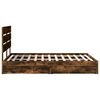 vidaXL Lit de Rangement Ch&ecirc;ne fum&eacute; 160 x 200 cm Bois d'ing&eacute;nierie