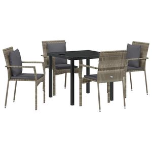 vidaXL Ensemble de salle &agrave; manger pour jardin 5 pcs Gris polyrotin