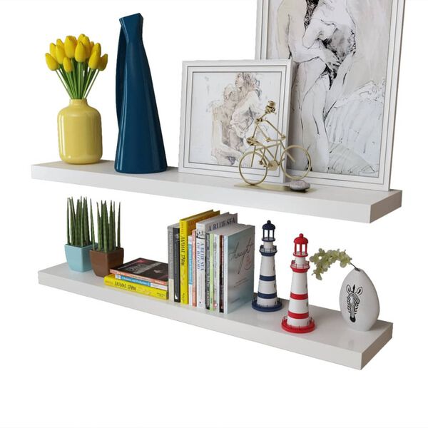 vidaXL &Eacute;tag&egrave;res murales 4 pcs Blanc 100 cm