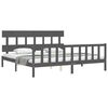 vidaXL Cadre de lit sans matelas gris 200x200 cm bois massif de pin