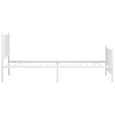 vidaXL Cadre de lit métal sans matelas et pied de lit blanc 107x203 cm