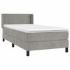 vidaXL Sommier &agrave; lattes de lit et matelas Gris clair 80x200 cm Velours