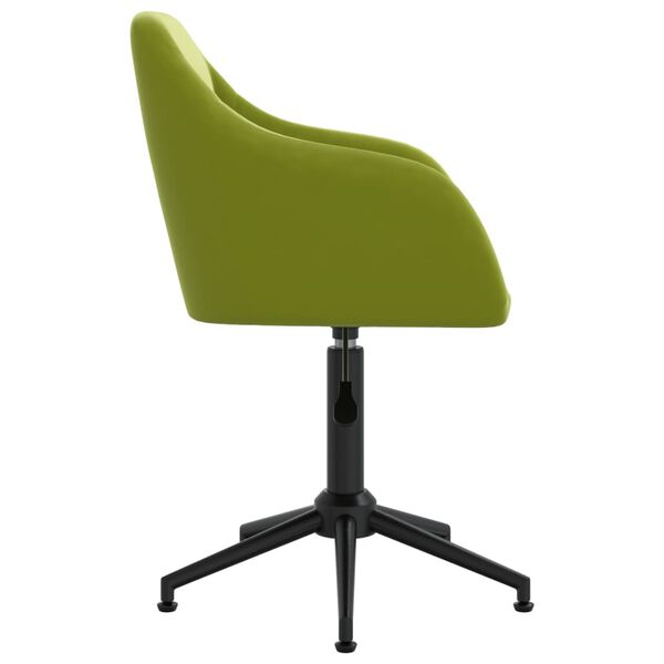 vidaXL Chaise pivotante de salle &agrave; manger Vert clair Velours
