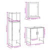 vidaXL Ensemble d'armoires salle de bain 3 pcs noir bois d'ing&eacute;nierie