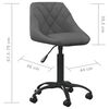 vidaXL Chaise de bureau Gris foncé Velours