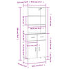 vidaXL Buffet haut Gris b&eacute;ton 69,5x34x180 cm Bois d'ing&eacute;nierie