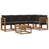 vidaXL Ensemble de canap&eacute;s d'ext&eacute;rieur 6 pc Naturel et Noir