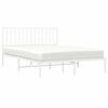 vidaXL Cadre de lit m&eacute;tal sans matelas et t&ecirc;te de lit blanc 140x200 cm