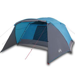 vidaXL Tente familiale avec porche 6 personnes bleu imperm&eacute;able