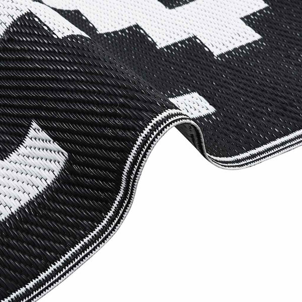 vidaXL Tapis d'ext&eacute;rieur ARAKIL Blanc et noir 160x230 cm PP