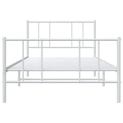 vidaXL Cadre de lit métal sans matelas et pied de lit blanc 100x200 cm