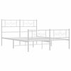 vidaXL Cadre de lit m&eacute;tal sans matelas et pied de lit blanc 120x190 cm